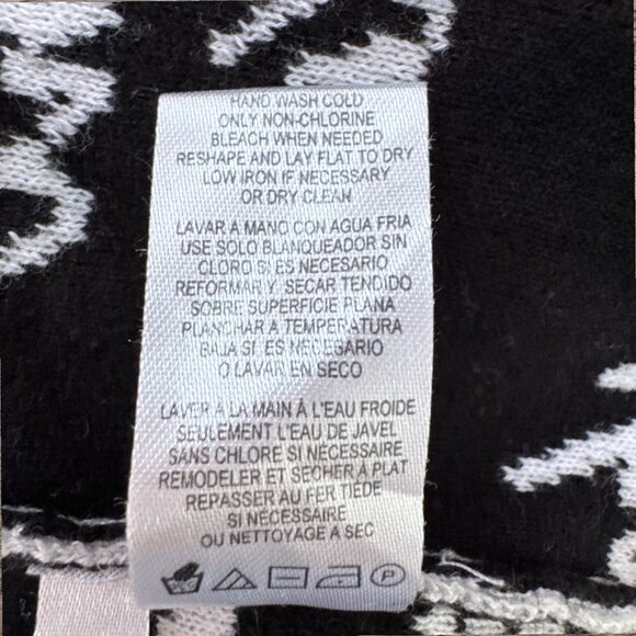 KARL LAGERFELD Black White Script French Paris Phrases Sweater Bonjour Women's S - Picture 5 of 5